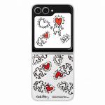 Samsung Galaxy Z Flip7 FE/Flip6 Flipsuit Case (case + LED card) - Keith Haring White