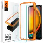 Spigen Galaxy XCover 7 Premium Tempered Glass Screen Protector - 2 Pack Super HD Clarity - 9H Screen Hardness - Delicate Touch - Perfect Grip - Case Friendly with Spigen Phone Case