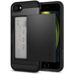 Spigen iPhone SE (3rd / 2nd Gen) / 8 / 7 Slim Armor Card Slot Case - Black DROP-TESTED MILITARY GRADE - Convenient - Compact - Secure - High Quality - Slim - Advanced Shock Absorption - 042CS20453