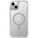 skinarma iPhone 14 (6.1") Saido Mag-Charge Case - Clear MagSafe Compatible - 360 Degree Full Protection - 2H Scratch Resistance - Air Pockets for Shock Absorbent Protection - Includes Extra Set of Transparent Button & Frost Red Lanyard Loop