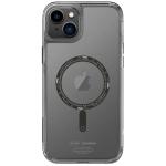 skinarma iPhone 14 (6.1") Saido Mag-Charge Case - Smoke MagSafe Compatible - 360 Degree Full Protection - 2H Scratch Resistance - Air Pockets for Shock Absorbent Protection - Includes Extra Set of Transparent Button & Frost Red Lanyard Loop