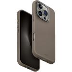 Uniq iPhone 16 Pro (6.3") Lyden Vegan Leather Case - Flint Grey MagSafe Compatible - Premium Vegan Leather - Aluminium Camera Lens Bezel and Side Buttons
