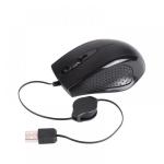 Laser Mouse - Black Optical Sensor - Retractable USB