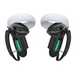 Kiwi Design For META Oculus Quest 2 Upgraded Touch Controller Grip Cover Black Colour with Battery Opening Protector with Knuckle Straps, Perfectly Protect The Controller, Great Adjustability, Easy to Install and Remove