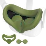 Kiwi Design For META Oculus Quest 2 Silicone Face Cover Pad Olive Green Colour with Lens Protector, Enhanced Support