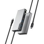 Alogic Fusion ALPHA USB-C 5-in-1 Hub - Space Grey 1x HDMI 4K 60hz - 2x USB-A (USB3.0) - 1x Gigabit Ethernet - 1x USB-C (DATA & PD)