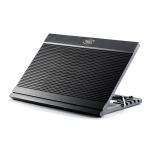 DEEPCOOL N9 Black Full Aluminum, 180mm Fan, Height Adjustable, 4X USB Port, Compatible with 17" notebooks and below