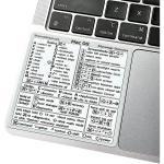Mac OS Laptop Reference Keyboard Shortcut Sticker - White, No-Residue Adhesive, for 13-16-inch MacBook Air and Pro M1/M2 (1 PCS)
