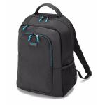 Dicota Spin Backpack for 15.6" Laptops - Black Suitable for Business & Education - Only 600 grams - Sporty Look - Colourful Design Accents & Practical Inner Compartments - Practical & Sporty Backpack for Laptops
