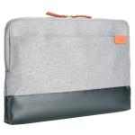 EVOL ULURU 13.3  HERRINGBONE/POLY & COATED CANVAS LAPTOP SLEEVE LIGHT GREY