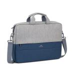Rivacase Prater Anti-theft Designed Carry Bag - For 15.6"-16" Laptop - Grey/Dark Blue