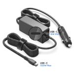 KFD Universal 100W & 18W USB-C Dual Port Laptop Car Charger 12V-24V 100W Compatible With Macbook and Other Laptop, 18W for Tablets & Smartphone