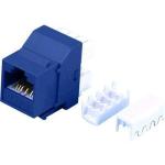 Dynamix FP-C6-BLUE Cat6 BLUE Keystone RJ45  Jack for 110 Face Plate -  T568A/ T568B Wiring - 180 Slimline Jack