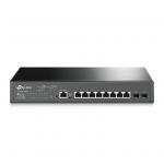 TP-Link T2500G-10MPS 8-Port Gigabit L2 Managed PoE Switch with 2-Port SFP, 8-Port PoE+ (Max 116W), Rackmount Kit Included
