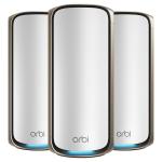 NETGEAR Orbi RBE973S (BE27000) Quad-Band WiFi 7 Whole Home Mesh System - 3 Pack 10GbE x2 / 2.5GbE x4