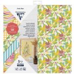 Clairefontaine C95740C Clairefontaine Cutting Paper Printed 200g 30.5x30.5cm, Pack of 5