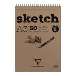 Clairefontaine 96902C Clairefontaine Sketch Spiral Pad A3 White