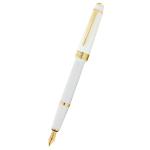 Cross Bailey Light Fountain Pen Polished White Resin and Gold Tone Medium