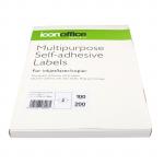 Icon ILA42 A4 Adhesive Label 2 labels per page (210 x 148 mm) Multipurpose Labels 2 Per Sheet 210x148mm, Pack of 100