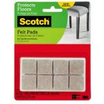 3M 11258 Scotch Felt Pads SP844 2.54cm Square Beige, Pack of 16
