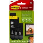 3M 11355 Command Picture Hanging Strips 17218BLK-16ES Assorted Black, Value Pack of 16 Sets