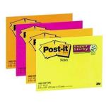 3M Post-it Super Sticky Notes Assorted Bright Colours, 4 Pack, 149x200mm
