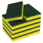 Matthews MPH33110 Premium Scouring Sponges - Yellow/Green, 100mm x 150mm x 30mm (40)  Full Size 5Scourers/Box 40 Sponges/Box 40 Boxes/Pallet, priced for Per Box, MOQ is 1 Box