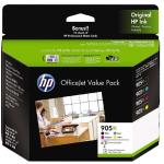 HP 905XL  Value Pack Ink Cartridge Black+Tri-Colour, Yield 825 pages for OfficeJet 6950, OfficeJet Pro 6960, 6970 Printer