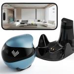 Enabot Air 2 Companion Robot (Blue) designed for pets, families A 2K  mobile pet/home security cam with  Two-Way Audio with AI Noise Cancellation, IR-CUT Night Vision