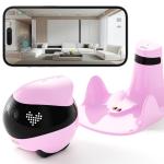 Enabot Air 2 Companion Robot (Pink) designed for pets, families A 2K  mobile pet/home security cam with  Two-Way Audio with AI Noise Cancellation, IR-CUT Night Vision