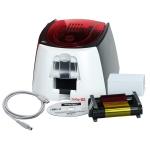 EVOLIS BADGY200 BADGY200 USB CARD PRINTER STARTER KIT (100 x 0.76mm thickness cards, 1 xcolourribbon for 100 prints and badge studio plus allows for excel importing, or create internal database)