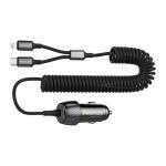Promate POWERDRIVE33PDCI 33W Car Charger With Lightning & USB-C Cable, USB-A Port Qualcomm 3.0 18W Quick Charge. Over Charge and Short Circuit Protection Compatible with iPhones, IPads and IPods