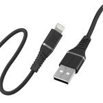 Promate POWERLINEAI120BK 1.2m MFI Certified USB-A    to Lightning Data & ChargeCable.DataTransfer Rate 480Mbps. Total Current 2.4A. Durable Soft Silicon Cable. Tangle Resistant 25000 Bend Lifespan. Black.