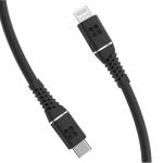 Promate POWERLINECI120BK MFi Certified - 2.2A - 480Mbps USB-C to Lightning Cable - 1.2m - Black Soft Silicone - Tangle Resistant - 25000+ Bend Lifespan - Data & Charge