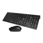 Promate PROCOMBO-12 Full Size Wireless Keyboard and Mouse Spillproof Ergonomic Design - Built-in MediaControls - Range up to 10m - Up to 1600 Dpi - Long Life Battery