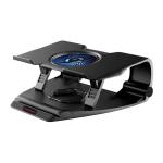 Promate Adjustable Laptop Stand for up to 17" Notebooks with Built-in Powerful CoolingFan.7Adjustable Heigh Levels. USB Powered. 32dB Quite Performance, Lowed Storage Tray. Black Colour.