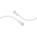 Promate ECOLINE-CC200 60W PD - 480Mbps USB-C Cable - 2m - White Fabric Braided - Super Slim Connectors - 25000+ Bend Lifespan - Data & Charge