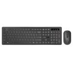 Promate Super Slim Wireless Keyboard & Mouse Combo - Black Ergonomic Ambidextrous Mouse - 1600dpi - Angled Kickstand - Wireless 10m Range - Smart Nano Reciever Included - Quiet Keys