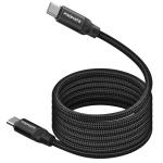 Promate SPRINGY.BLK 60W PD - 480Mbps USB-C Cable - 1.2m - Black Self Organising Auto Untangle - Magnetic Auto Organise - Data & Charge