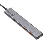 Promate 4-in-1 USB Multi-Port Ultra Compact Hub with USB-C Connector - Grey Includes 2x USB-A 10Gbps Ports & 2x USB-C 10Gbps Ports - Supports USB 3.2 - Compatible with both Win & Mac OS & OTG Devices