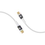 Promate LUCIDLINE-CC120W 100W PD - 480Mbps USB-C Cable - 1.2m - White Transparent Connectors - LED Light - Gold Plated Connectors - Data & Charge