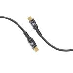 Promate LUCIDLINE-CC200B 100W PD - 480Mbps USB-C Cable - 2m - Black Transparent Connectors - LED Light - Gold Plated Connectors - Data & Charge