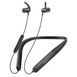 Promate LEAP-200H  SportFit HiFi Wireless Neckband Earphones with 200 Hours Playtime. ENC Noise Reduction for Clear Calls, Inline Controls, Standby Time 1200 Hours, Battery Capacity 900mAh. Black