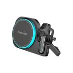 Promate MAGMOUNT-BT  2-in-1 MagSafe 15W Wireless In-Car Phone Charger with Built-in Wireless Mono ENC Earphone. Intellitouch Control, Crystal Clear Calls, 160 Hours Standby Time, Operating Distance 15m.