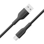 Promate 2A - 480Mbps USB-A to USB-C Cable - 2m - Black Super Flexible - Data & Charge