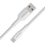 Promate 2A - 480Mbps USB-A to USB-C Cable - 2m - White Super Flexible - Data & Charge