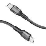 Promate Tough Built - 60W PD - 480Mbps USB-C Cable - 1.2m - Black Super Slim Connectors - Tangle Free Soft Silicone - Data & Charge