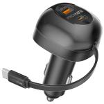 Promate POWERDRIVE-RC65 62W PD In-Car Phone Charger with Retractable 80cm USB-C Cable. 45W PDUSB-CConnector,36WPDUSB-C Port, 18W USB-A QC3.0 Port.