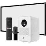 HP CC200 Full HD Portable LED Projector With Xiaomi Android TV Stick and 84" Projection Screen