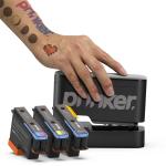 Prinker S Tattoo Printer for Your Instant Custom Temporary Tattoos with Premium Cosmetic Black + Color Ink - Compatible w/iOS & Android devices